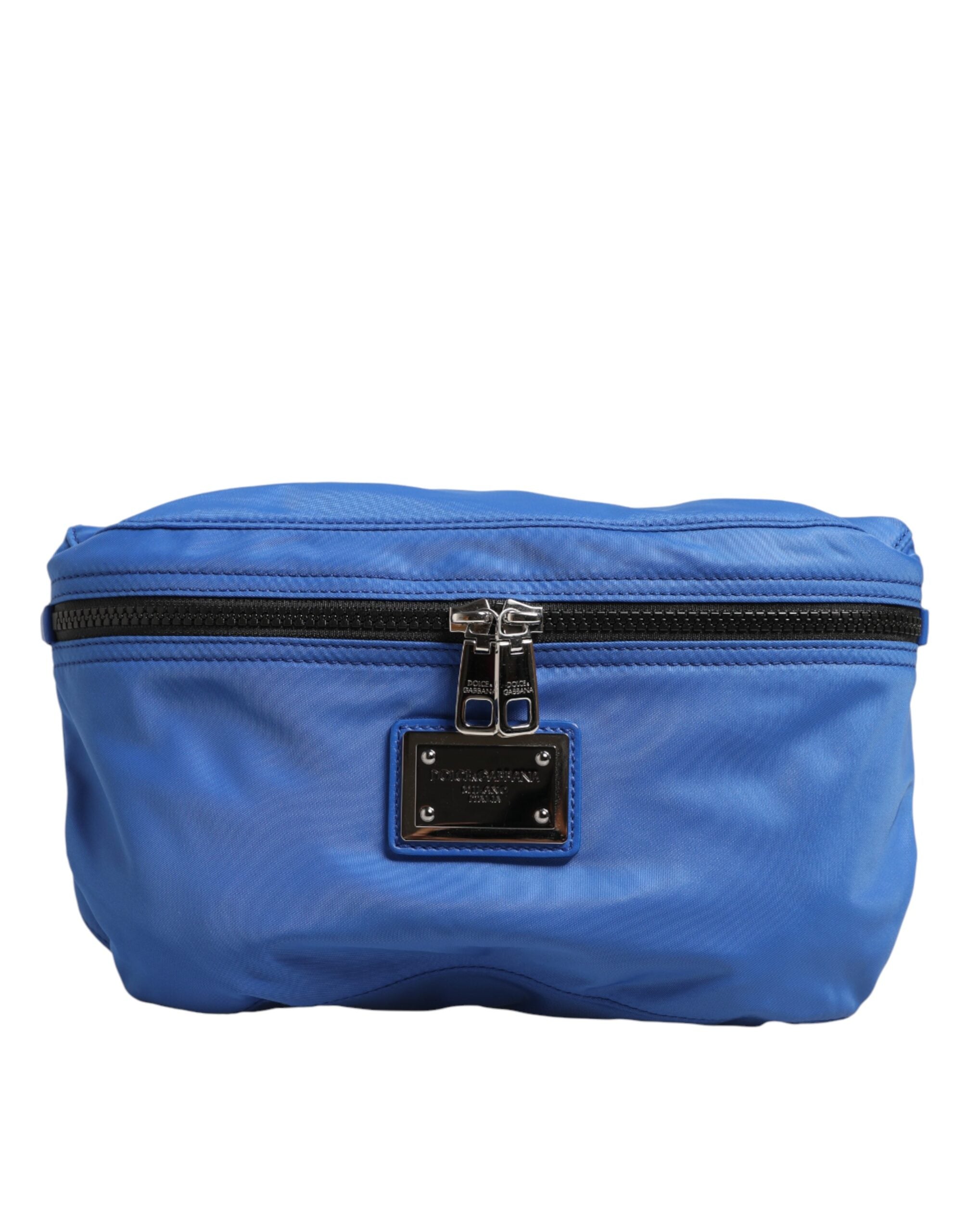 Marsupio da uomo Dolce & Gabbana in nylon blu con placca logo