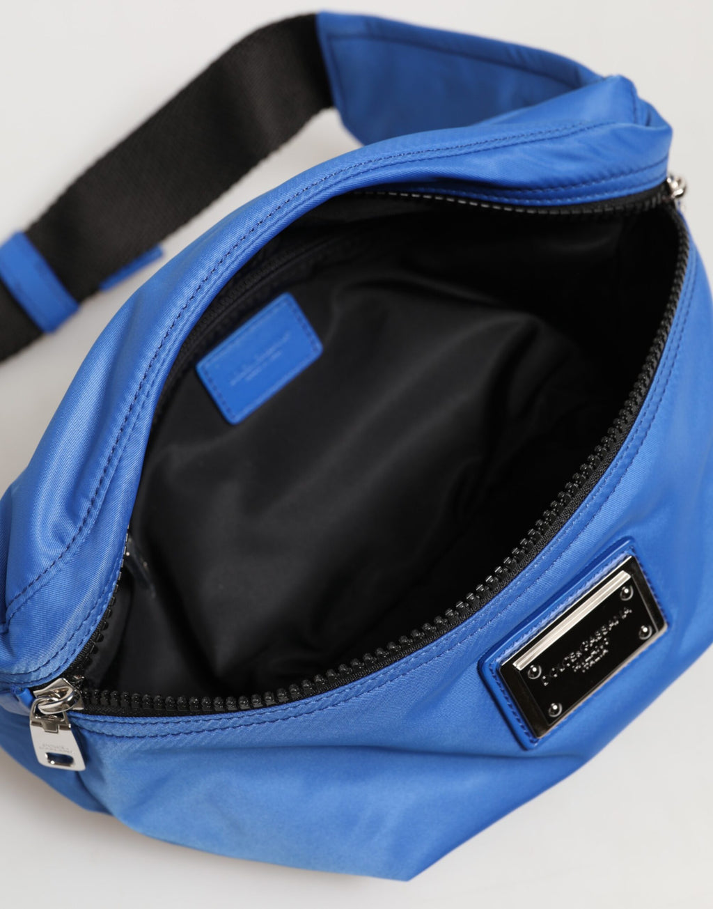 Marsupio da uomo Dolce & Gabbana in nylon blu con placca logo