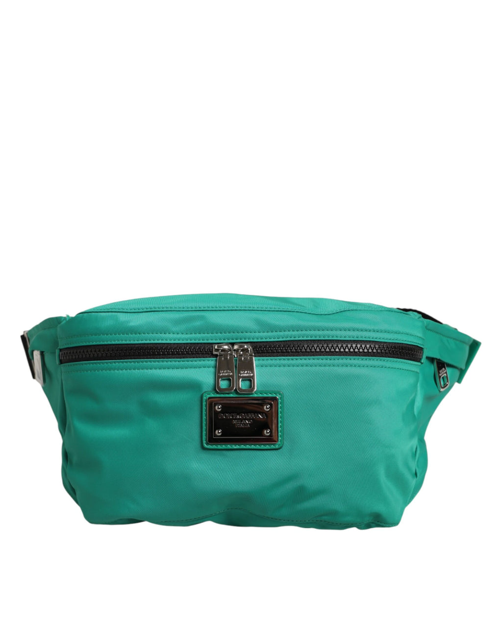 Borsello da uomo Dolce & Gabbana in nylon verde con logo placca e marsupio