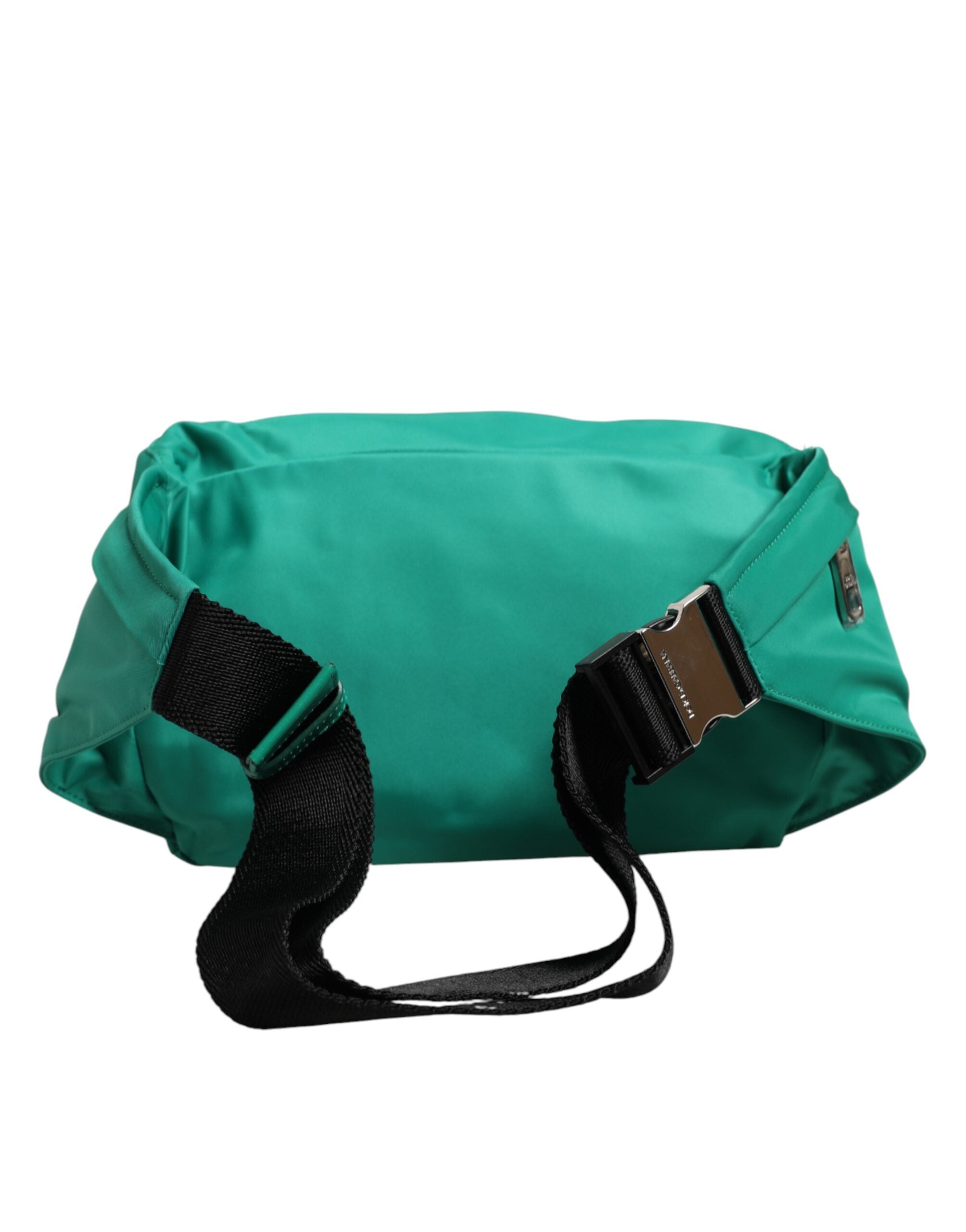 Borsello da uomo Dolce & Gabbana in nylon verde con logo placca e marsupio