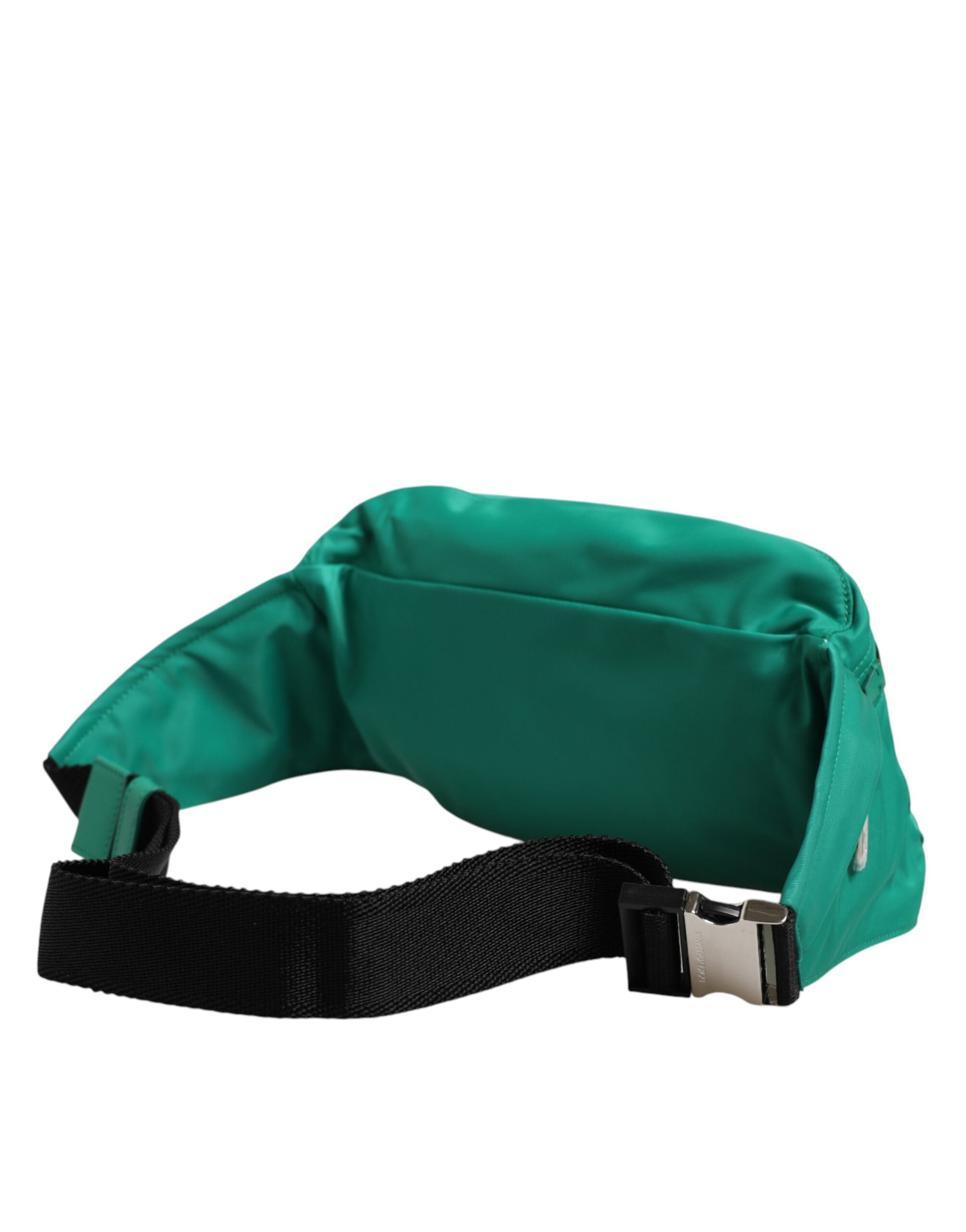 Borsello da uomo Dolce & Gabbana in nylon verde con logo placca e marsupio