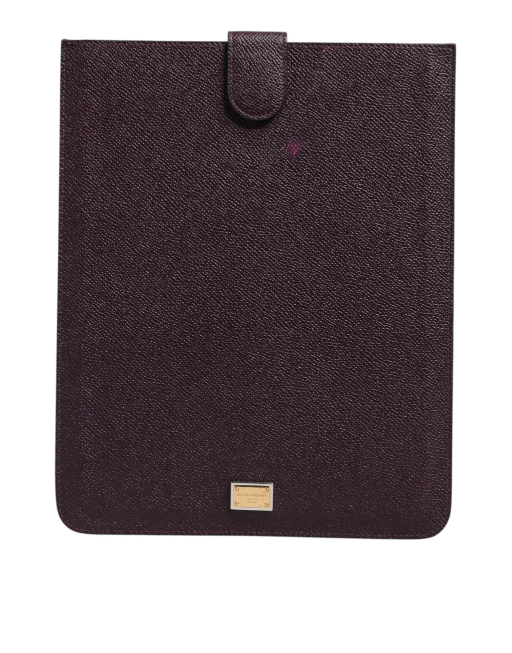 Custodia per tablet Dolce & Gabbana in pelle marrone scuro con placca logo