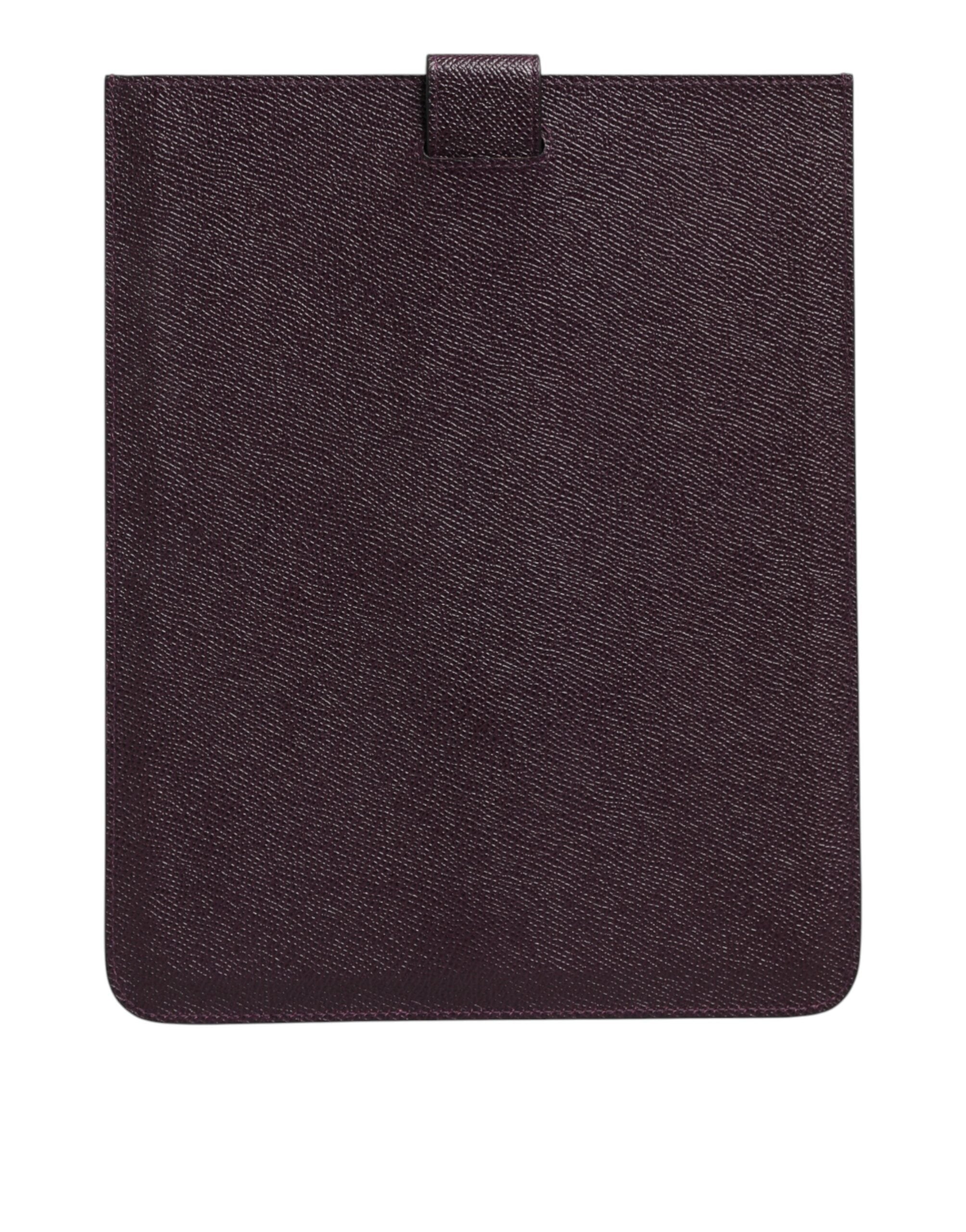 Custodia per tablet Dolce & Gabbana in pelle marrone scuro con placca logo