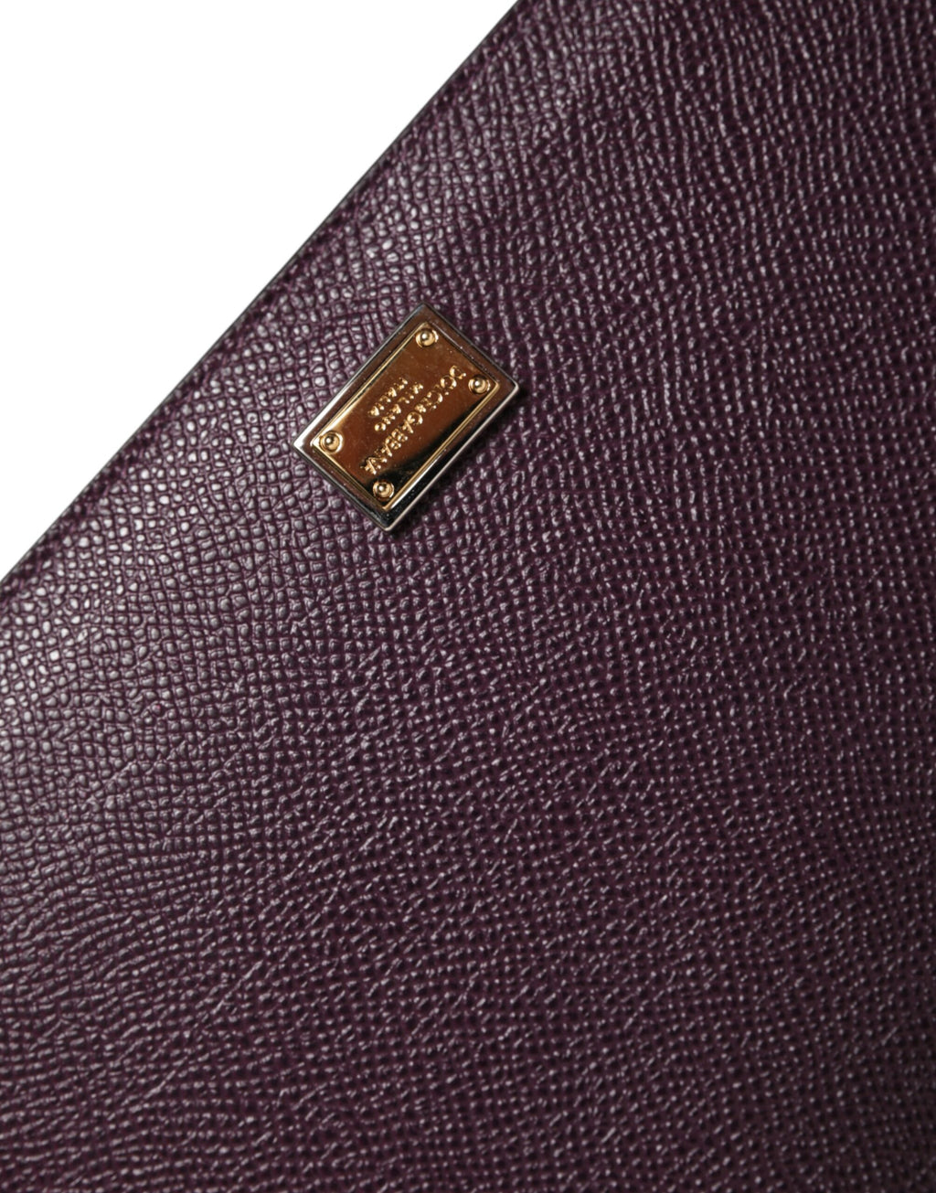 Custodia per tablet Dolce & Gabbana in pelle marrone scuro con placca logo