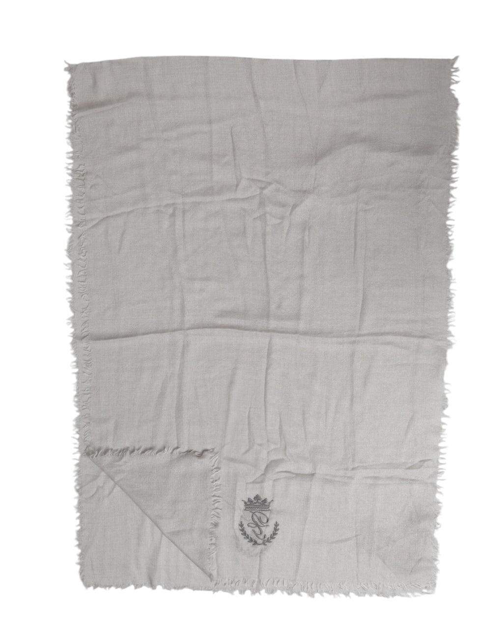 Dolce & Gabbana Foulard a maglia in cashmere grigio con frange 67cm x 200cm Foulard Sciarpa