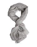 Dolce & Gabbana Foulard a maglia in cashmere grigio con frange 67cm x 200cm Foulard Sciarpa
