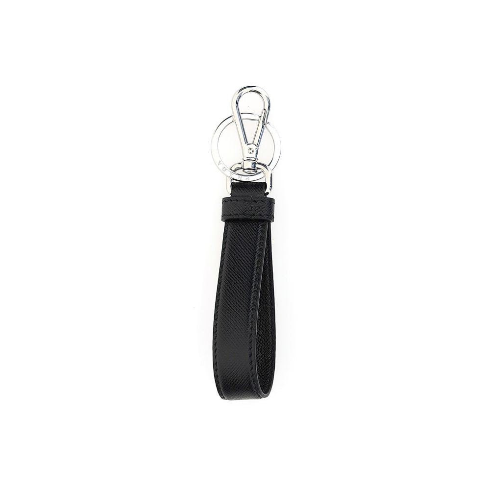 Portachiavi Prada in Acciaio Inox Nero