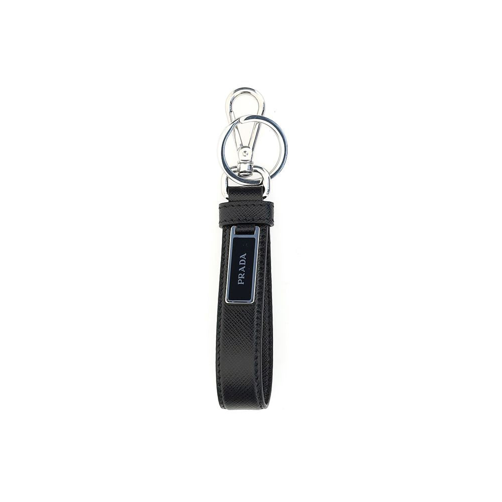 Portachiavi Prada in Acciaio Inox Nero