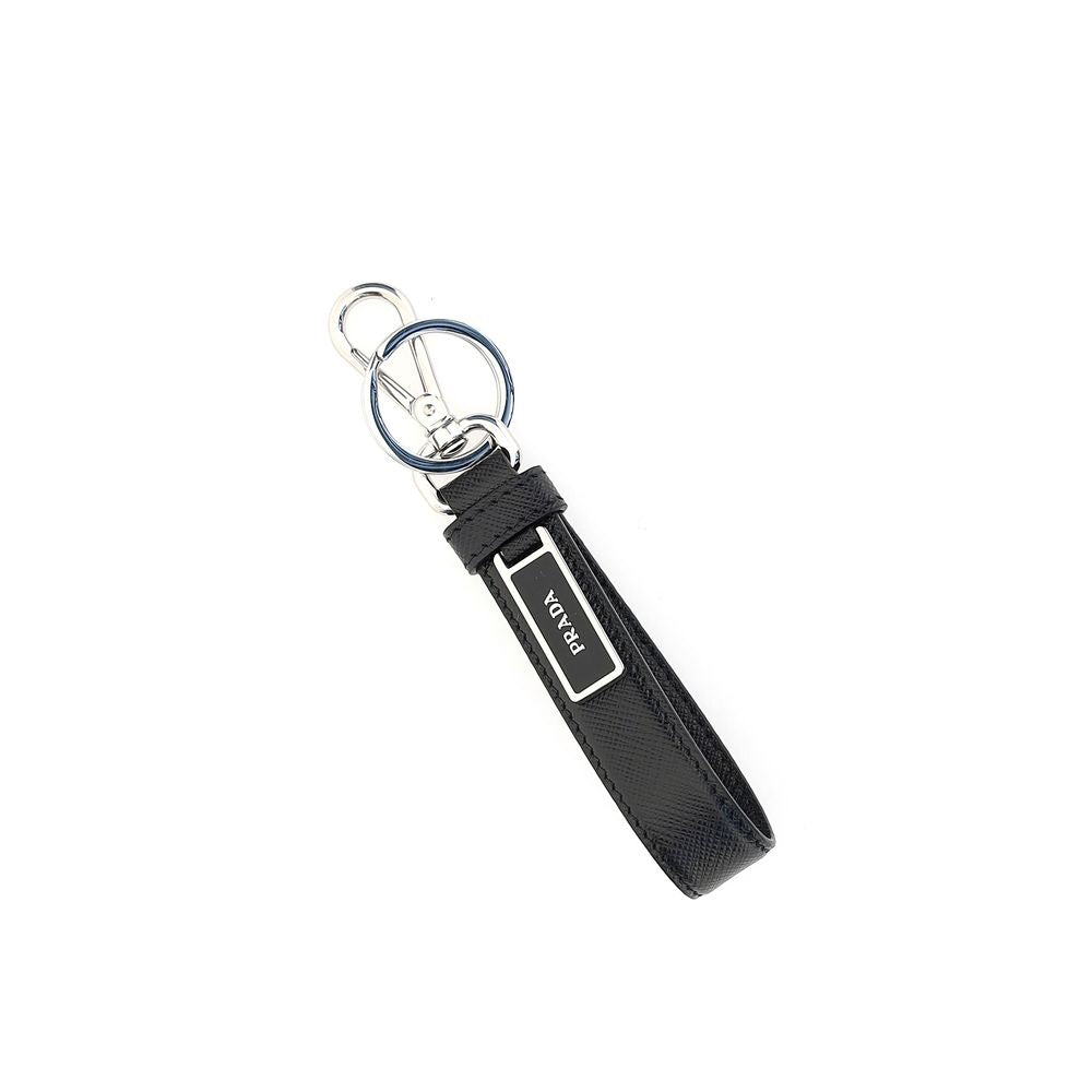 Portachiavi Prada in Acciaio Inox Nero