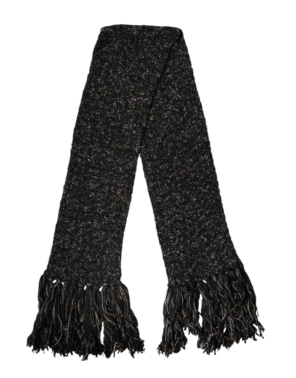 Sciarpa Foulard Dolce & Gabbana Nera in Lana con Frange