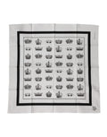 Foulard quadrato Dolce & Gabbana in cotone bianco con corona