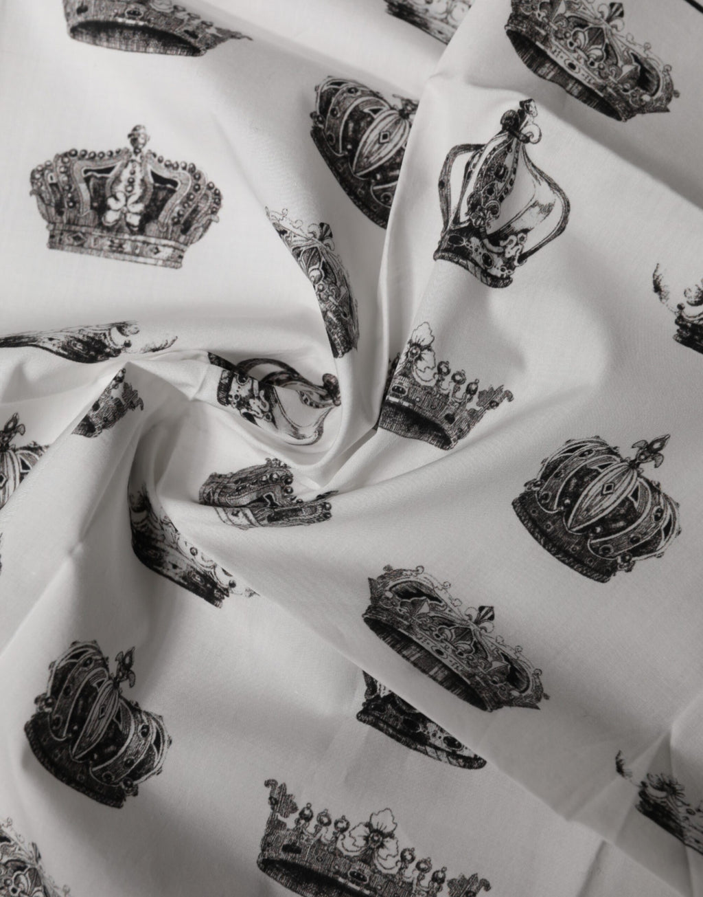 Foulard quadrato Dolce & Gabbana in cotone bianco con corona