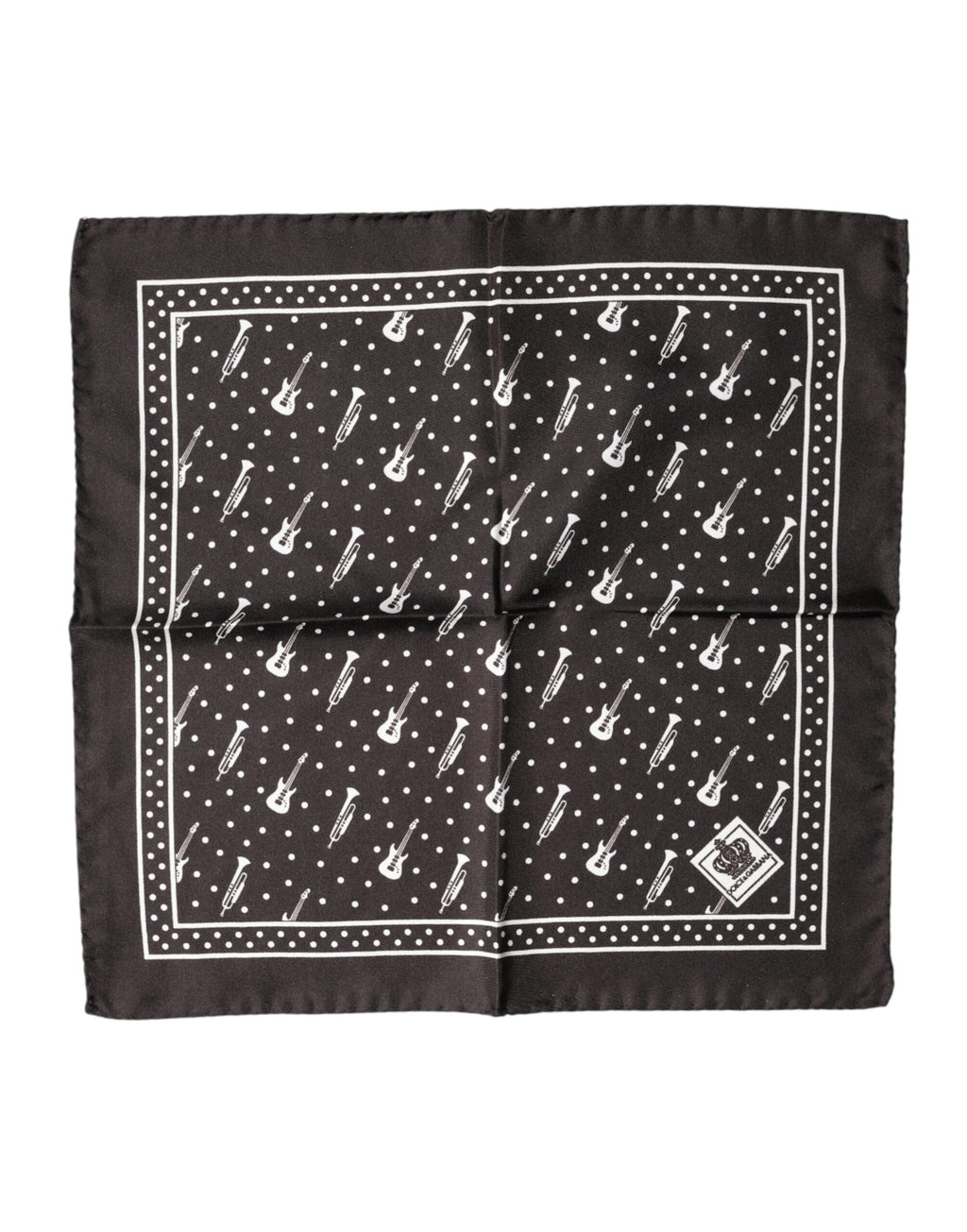 Fazzoletto da uomo Dolce & Gabbana nero con chitarra e tromba
