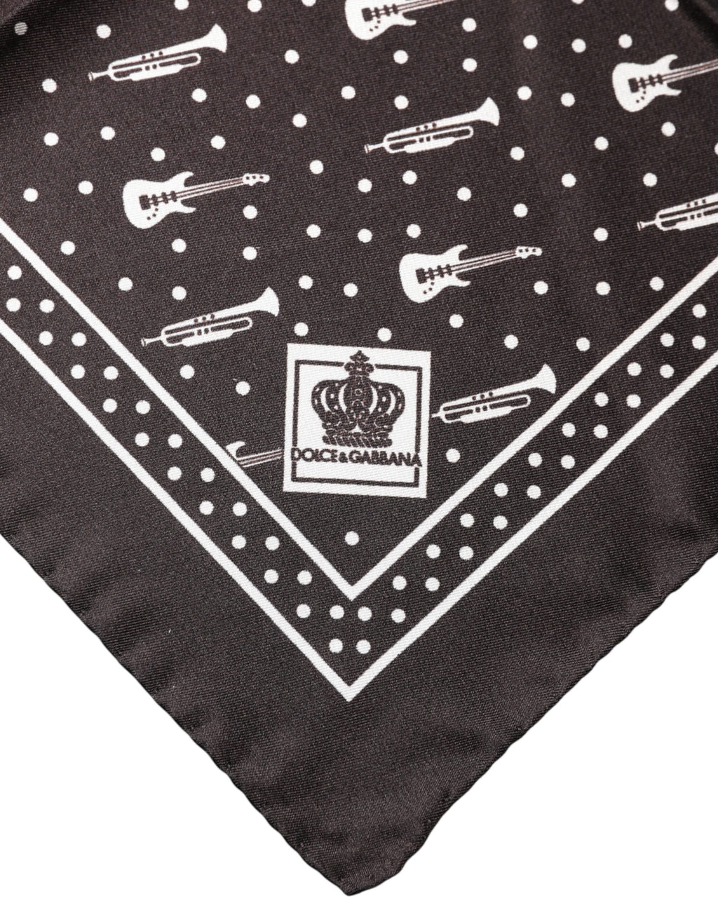Fazzoletto da uomo Dolce & Gabbana nero con chitarra e tromba