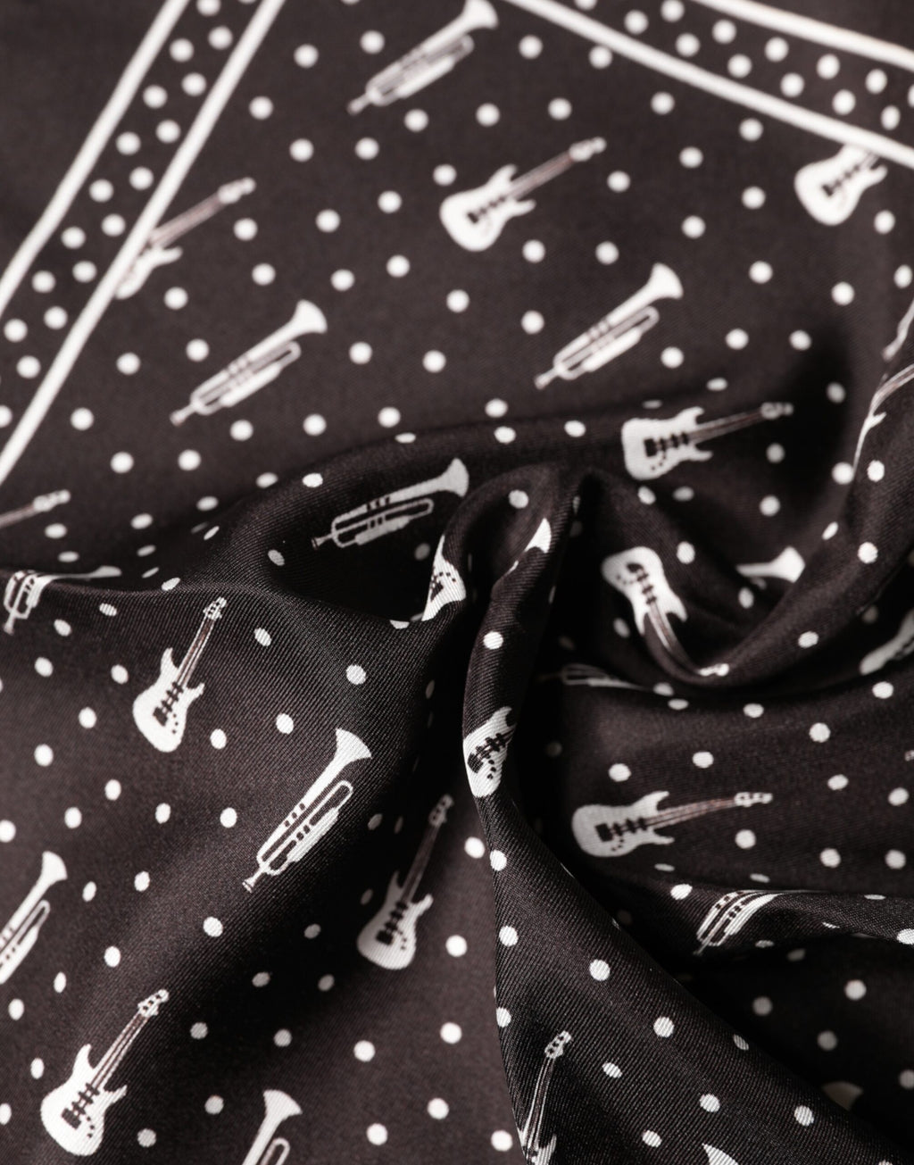 Fazzoletto da uomo Dolce & Gabbana nero con chitarra e tromba