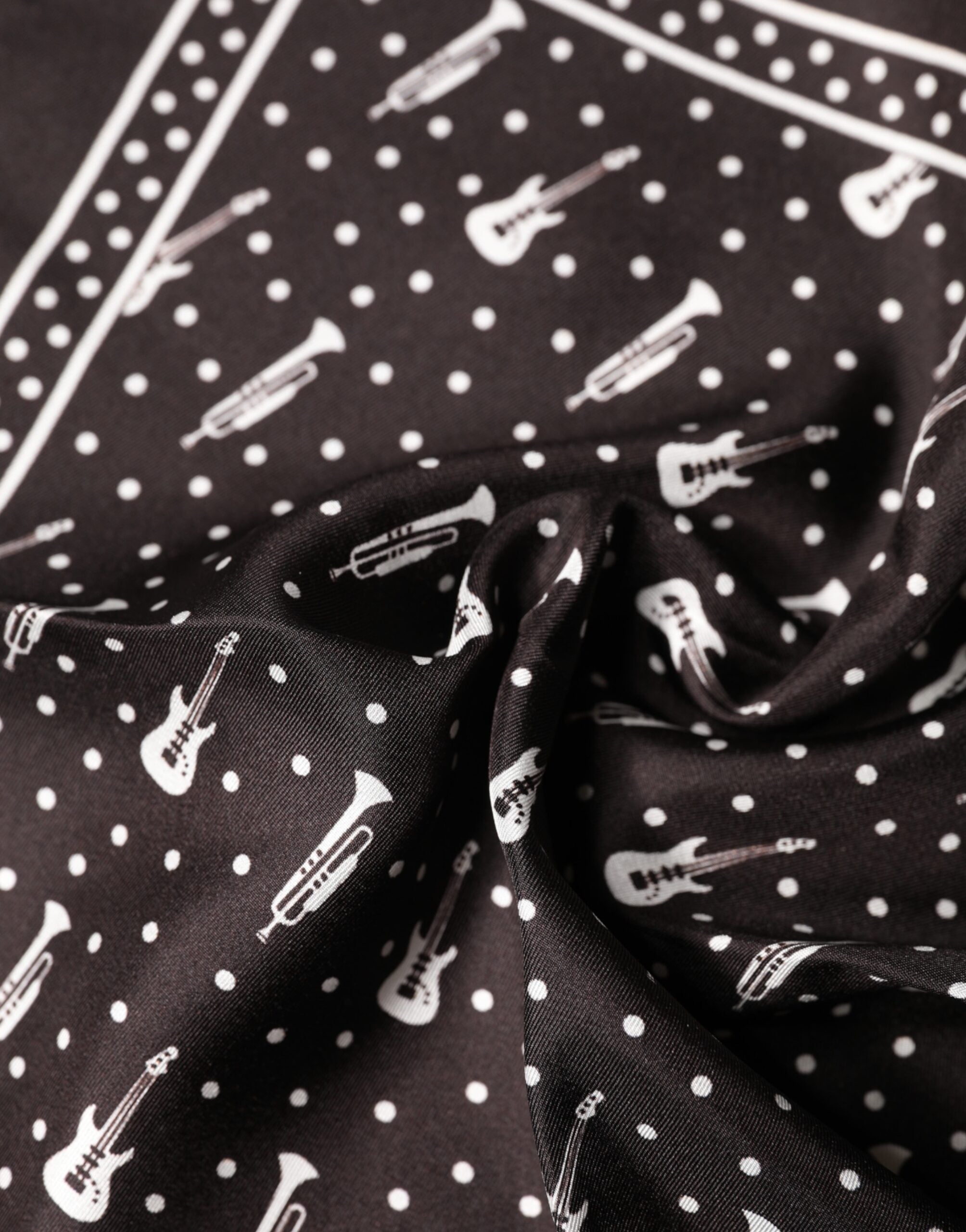 Fazzoletto da uomo Dolce & Gabbana nero con chitarra e tromba