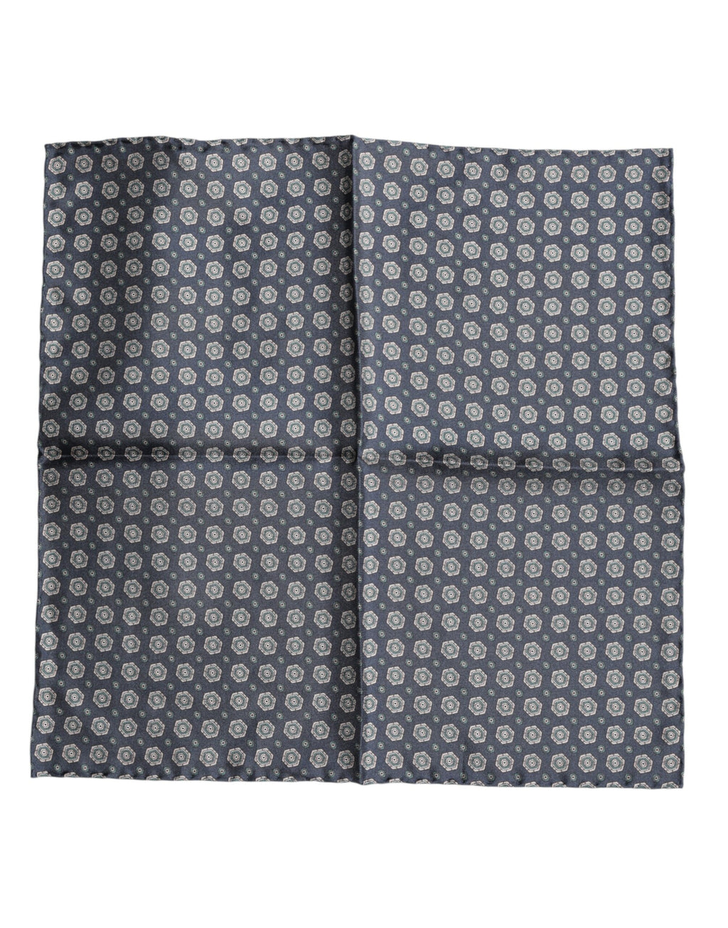 Fazzoletto da collo/fazzoletto da taschino quadrato in seta con fantasia blu Dolce & Gabbana