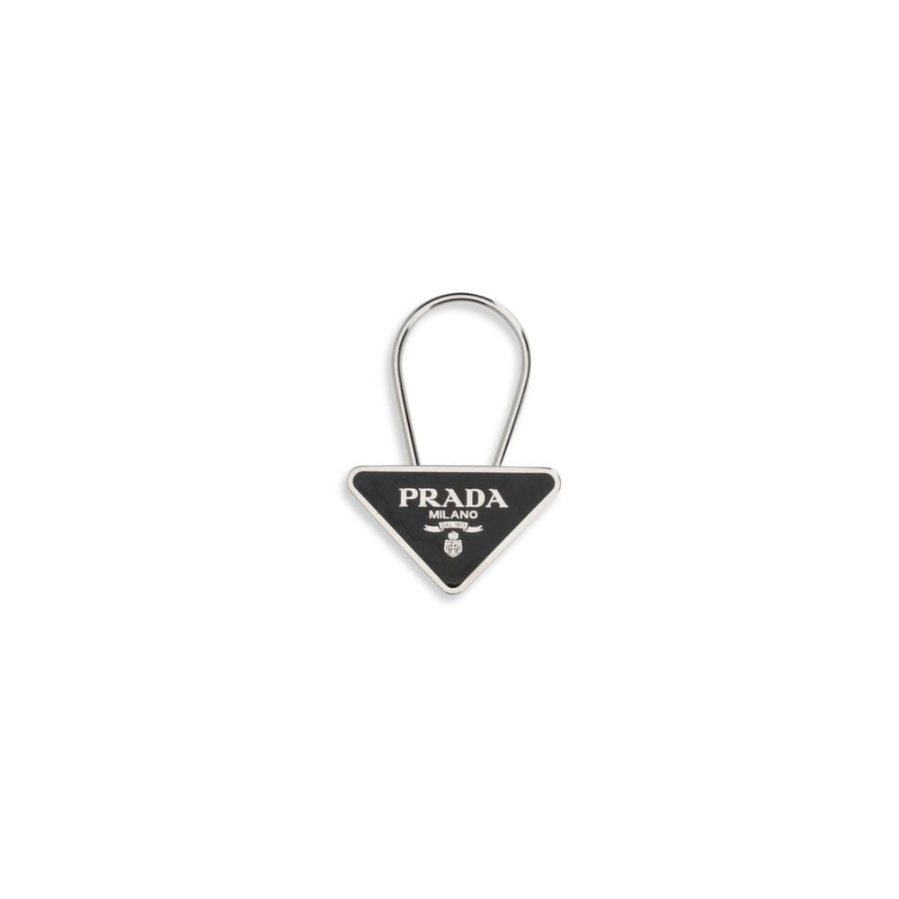 Portachiavi Prada in Acciaio Inox Nero