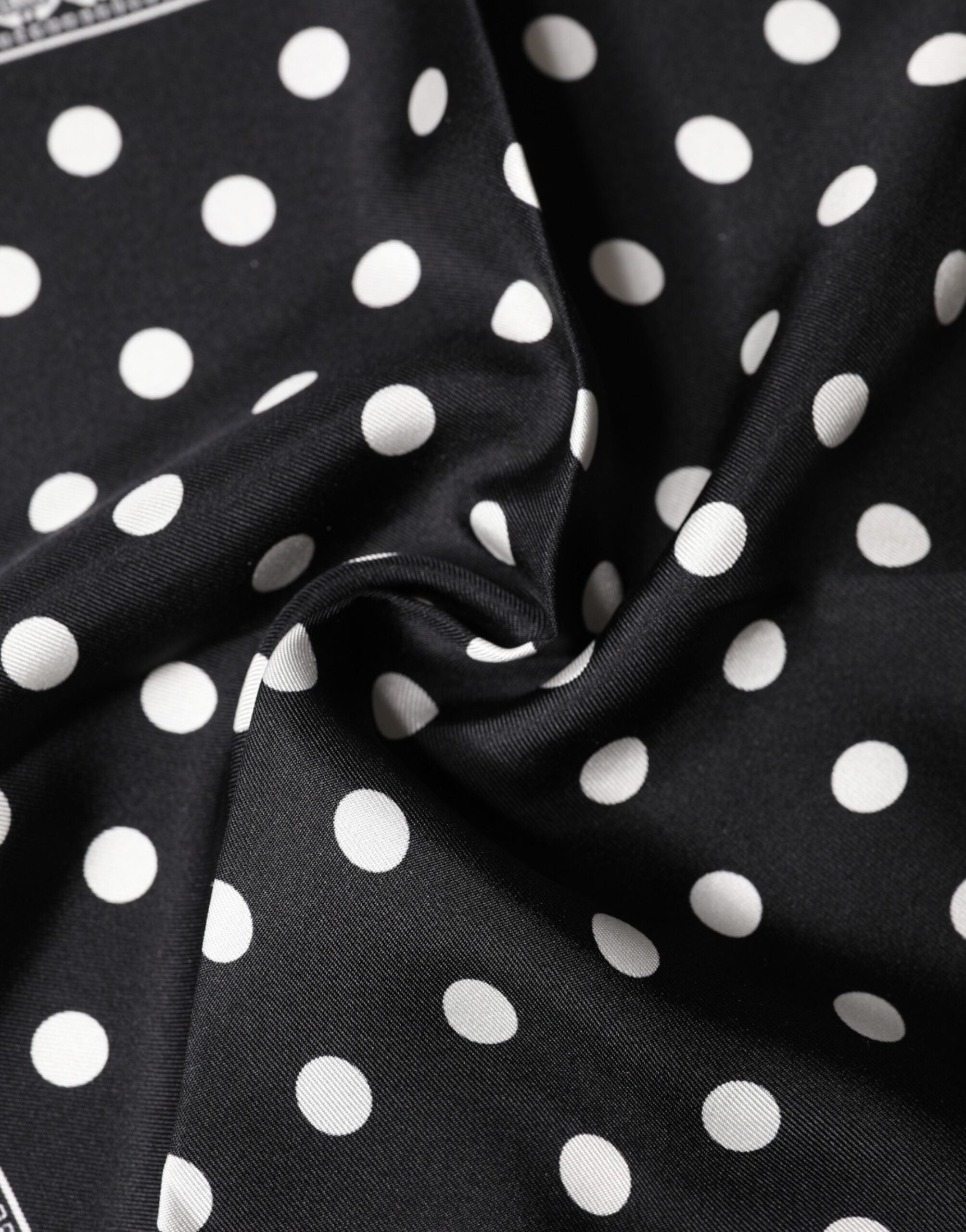 Fazzoletto da collo/foulard quadrato nero a pois Dolce & Gabbana