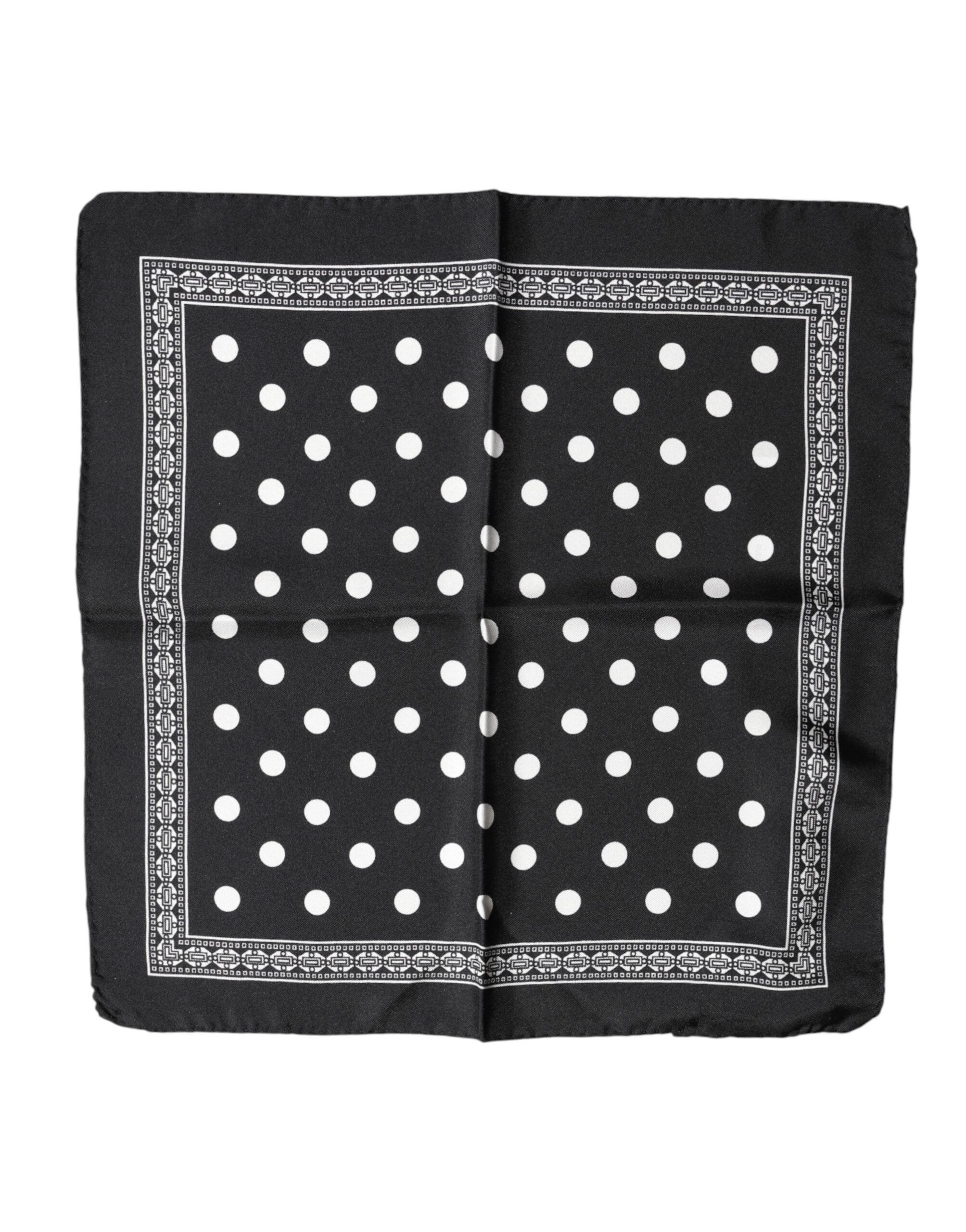 Fazzoletto da collo/foulard quadrato nero a pois Dolce & Gabbana
