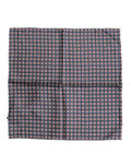 Foulard quadrato in seta a fantasia blu Dolce & Gabbana