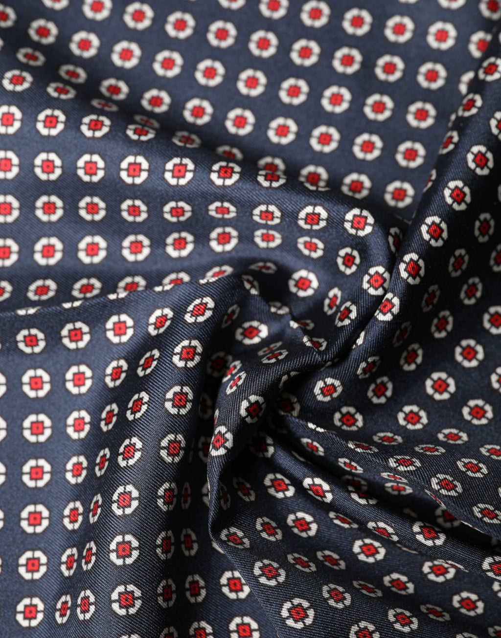Foulard quadrato in seta a fantasia blu Dolce & Gabbana