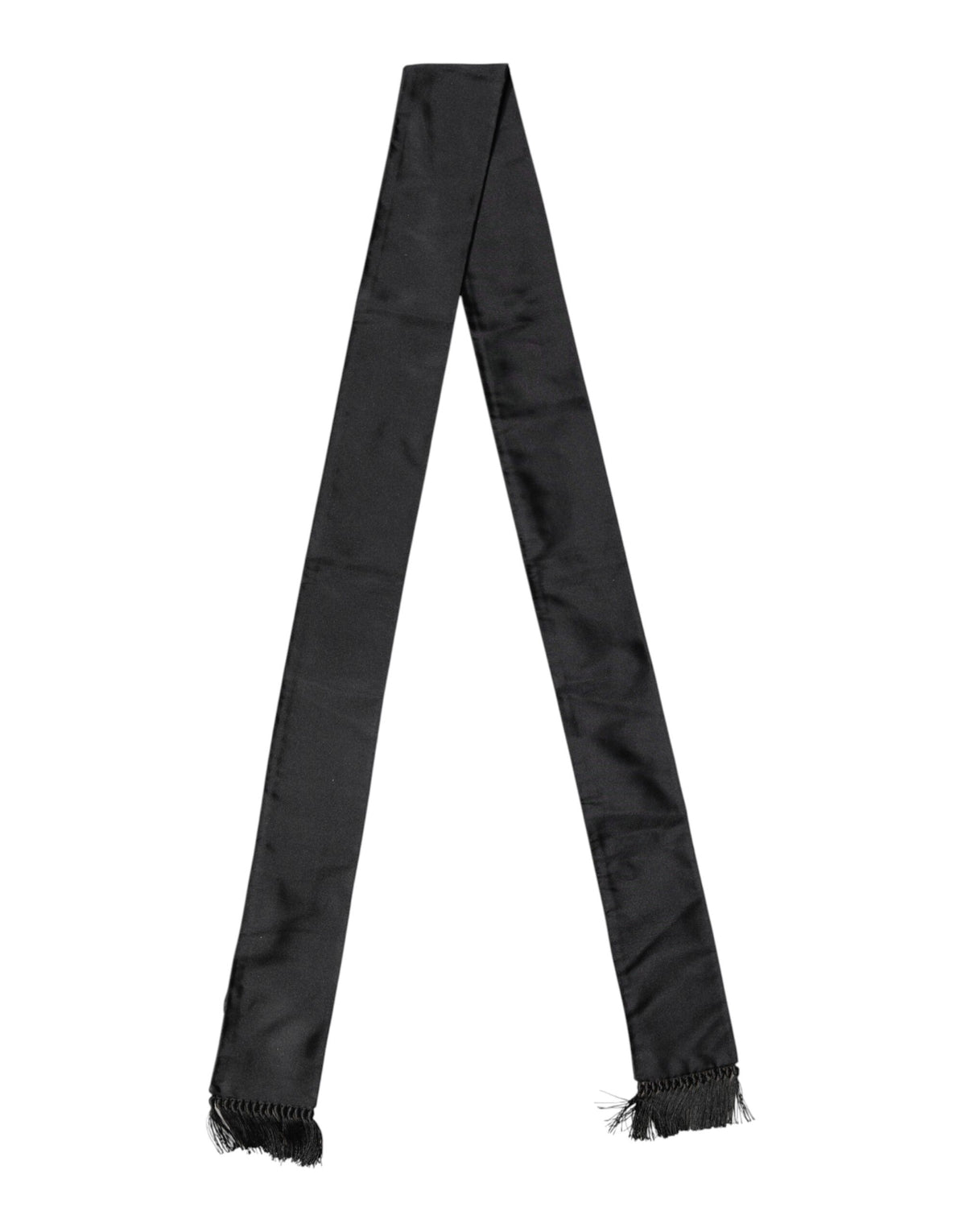 Foulard Sciarpa Scialle Collo Frange Seta Nera Dolce & Gabbana
