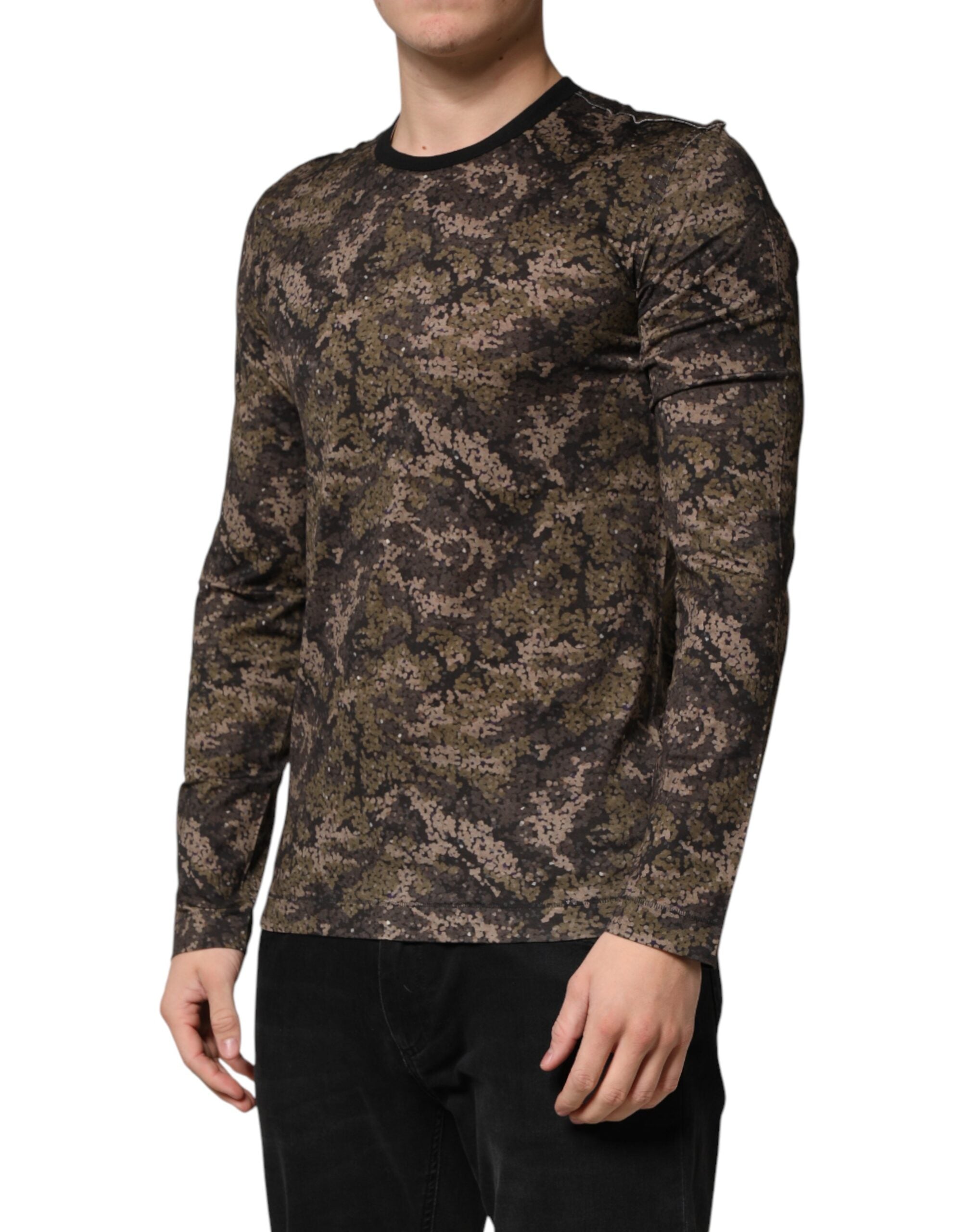 T-shirt Dolce & Gabbana a maniche lunghe mimetica multicolore