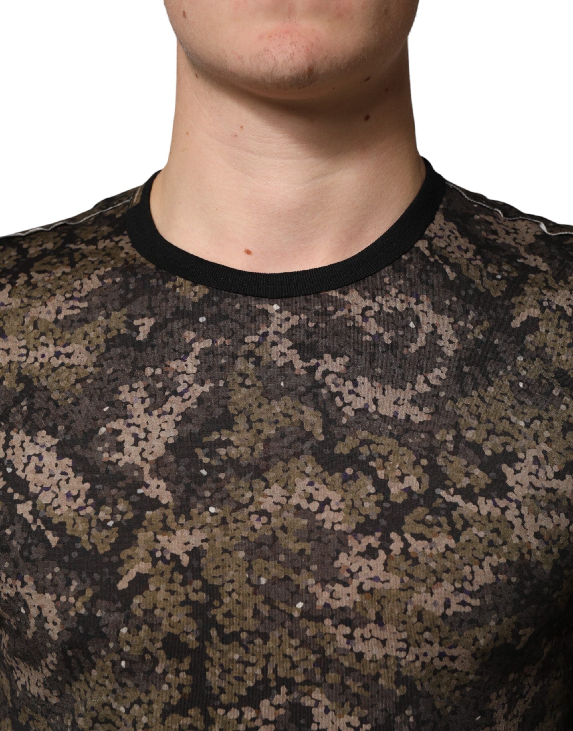 T-shirt Dolce & Gabbana a maniche lunghe mimetica multicolore