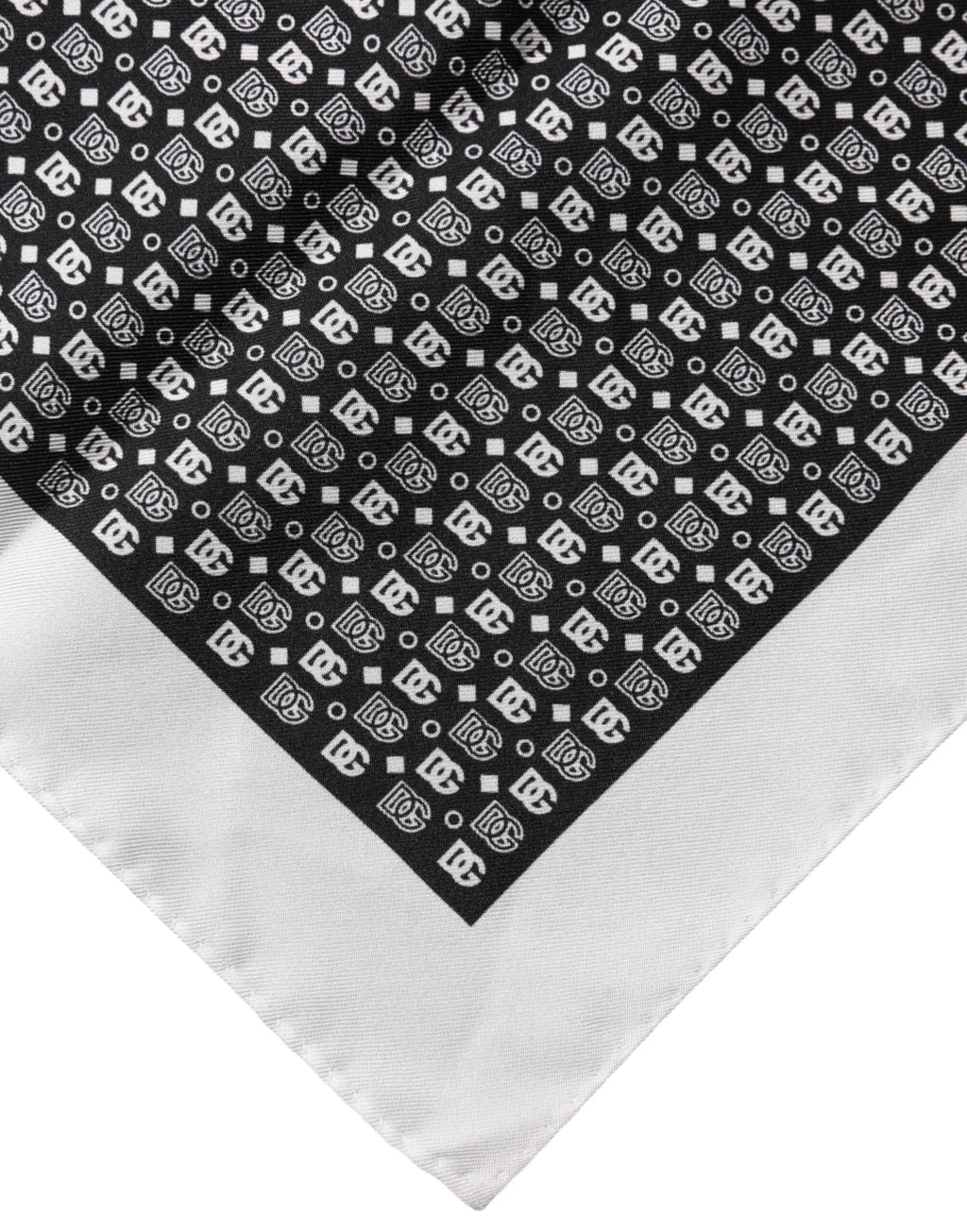 Foulard quadrato a fantasia bianca e nera Dolce & Gabbana