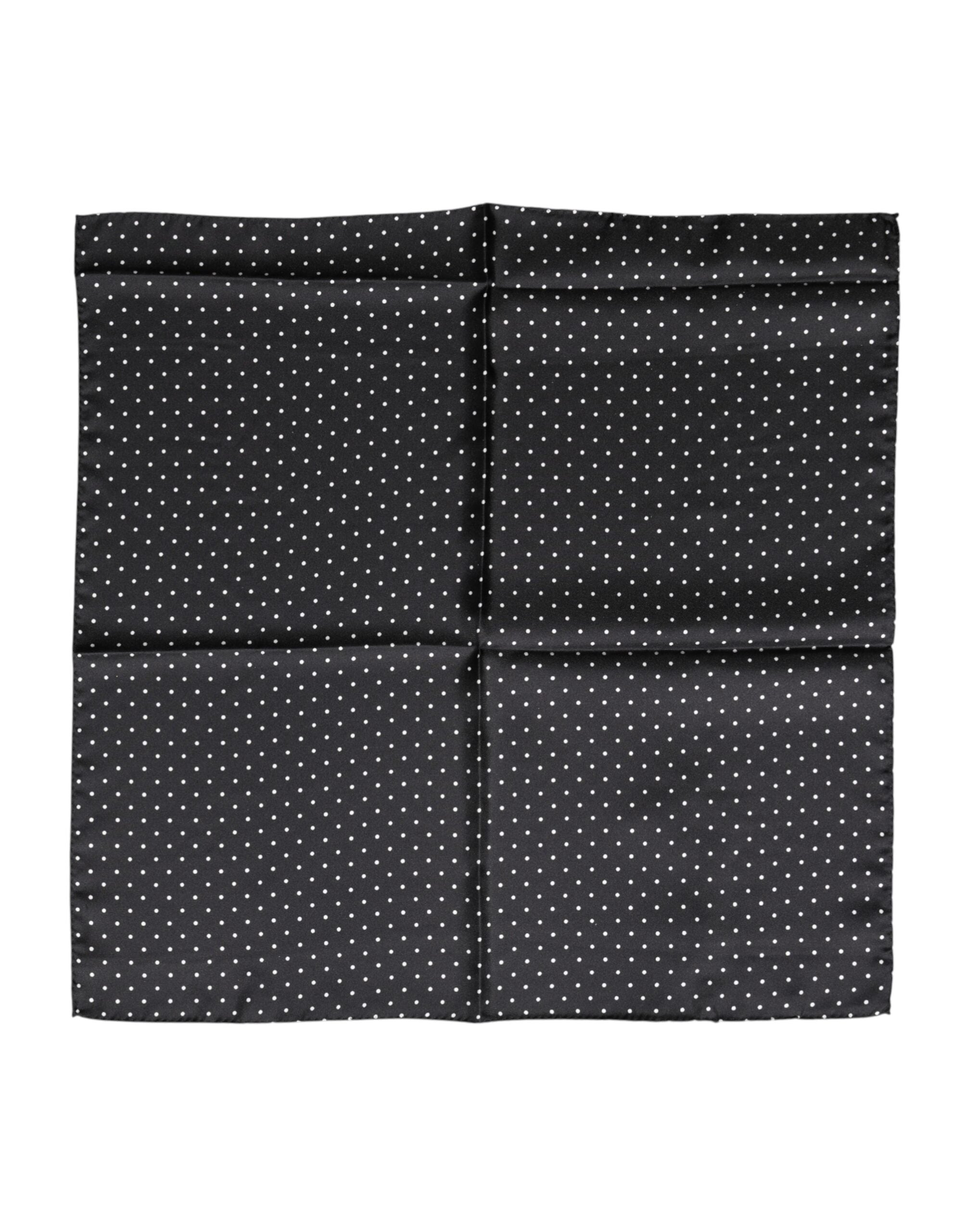 Foulard quadrato in seta a pois nero Dolce & Gabbana