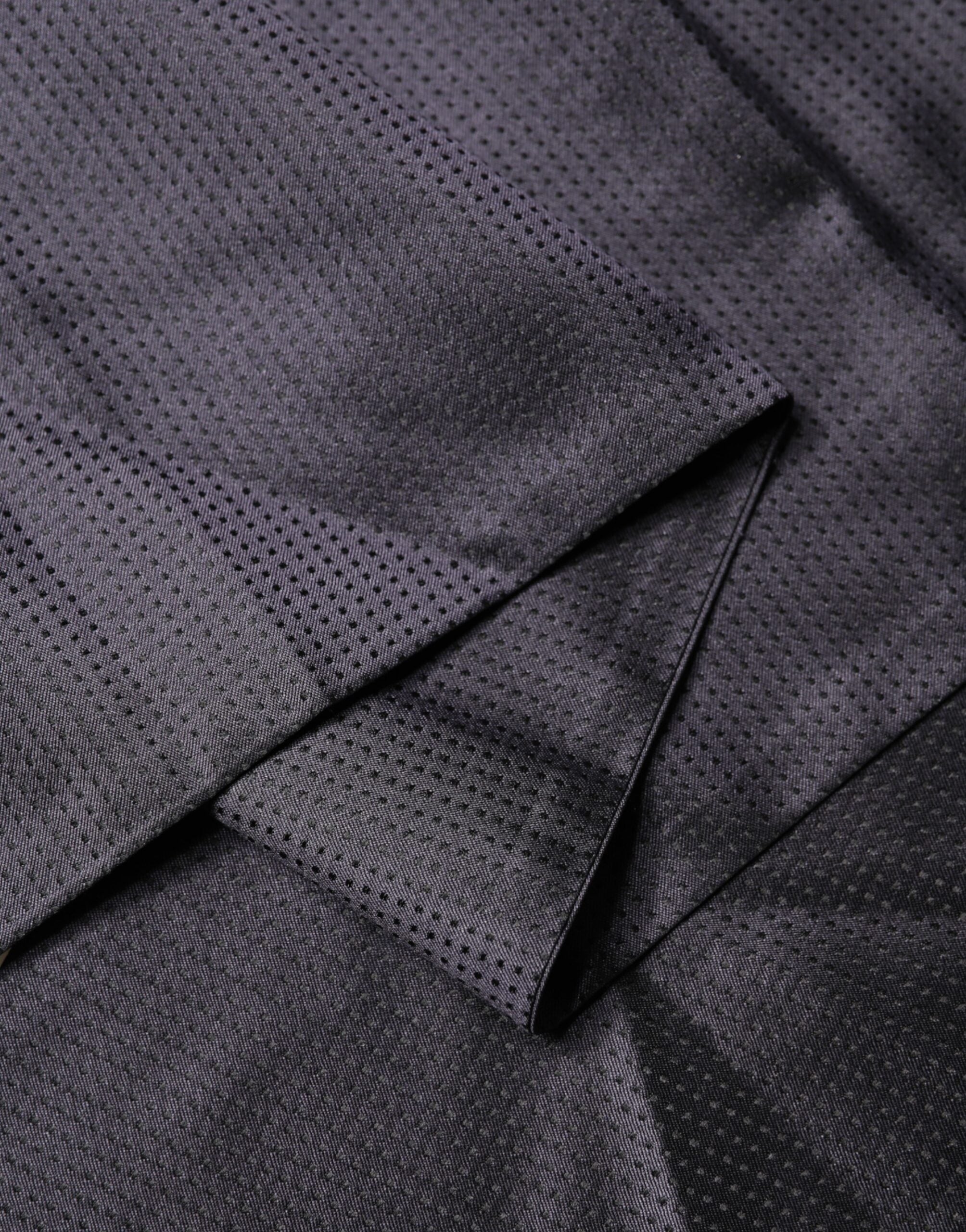 Foulard sciarpa Dolce & Gabbana in raso di seta nero con frange