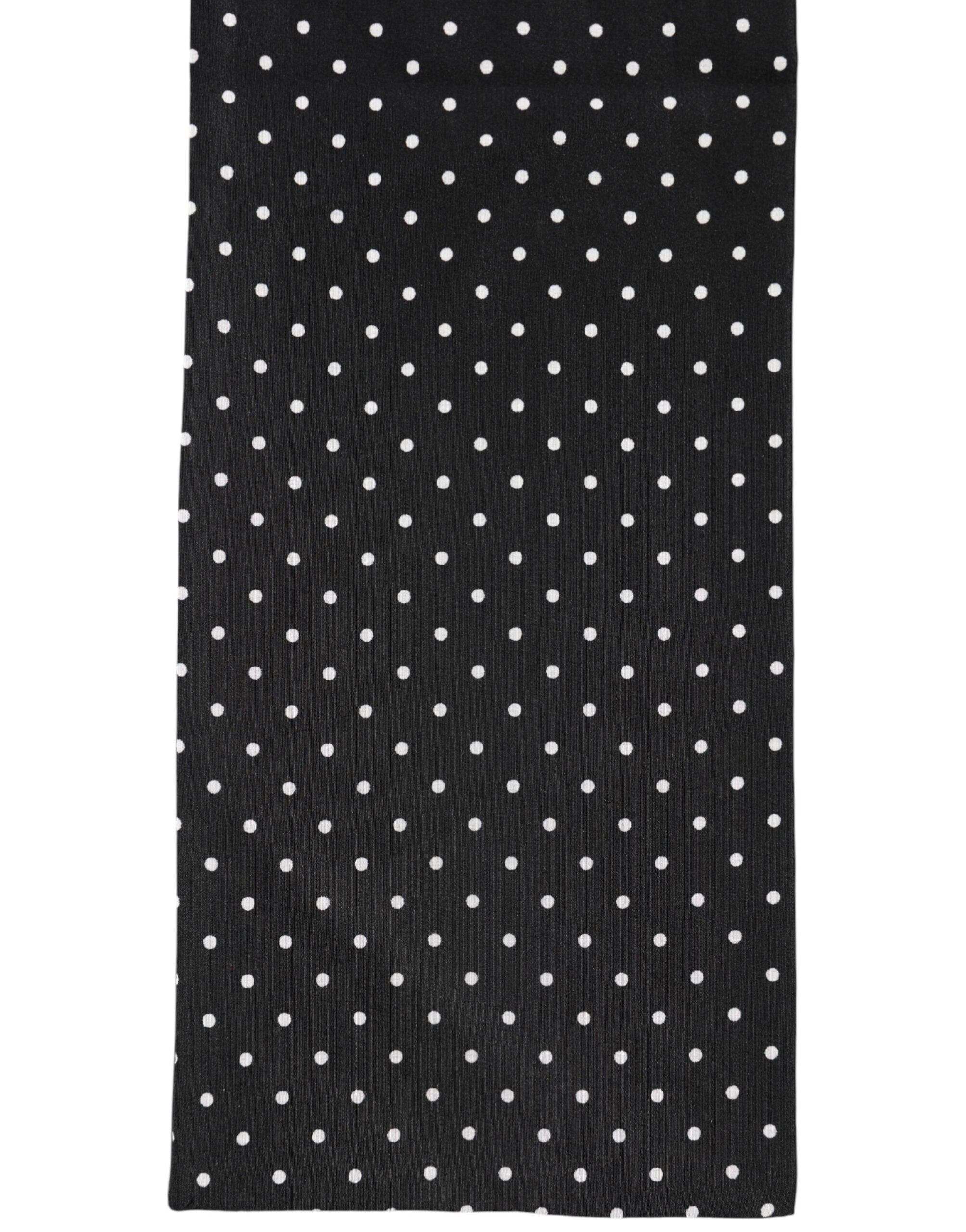 Foulard Dolce & Gabbana a Pois Nero 133,5 cm x 12,5 cm