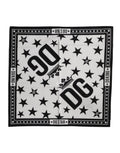 Foulard quadrato Dolce & Gabbana bianco con stampa DG Crown 52 cm x 50,5 cm