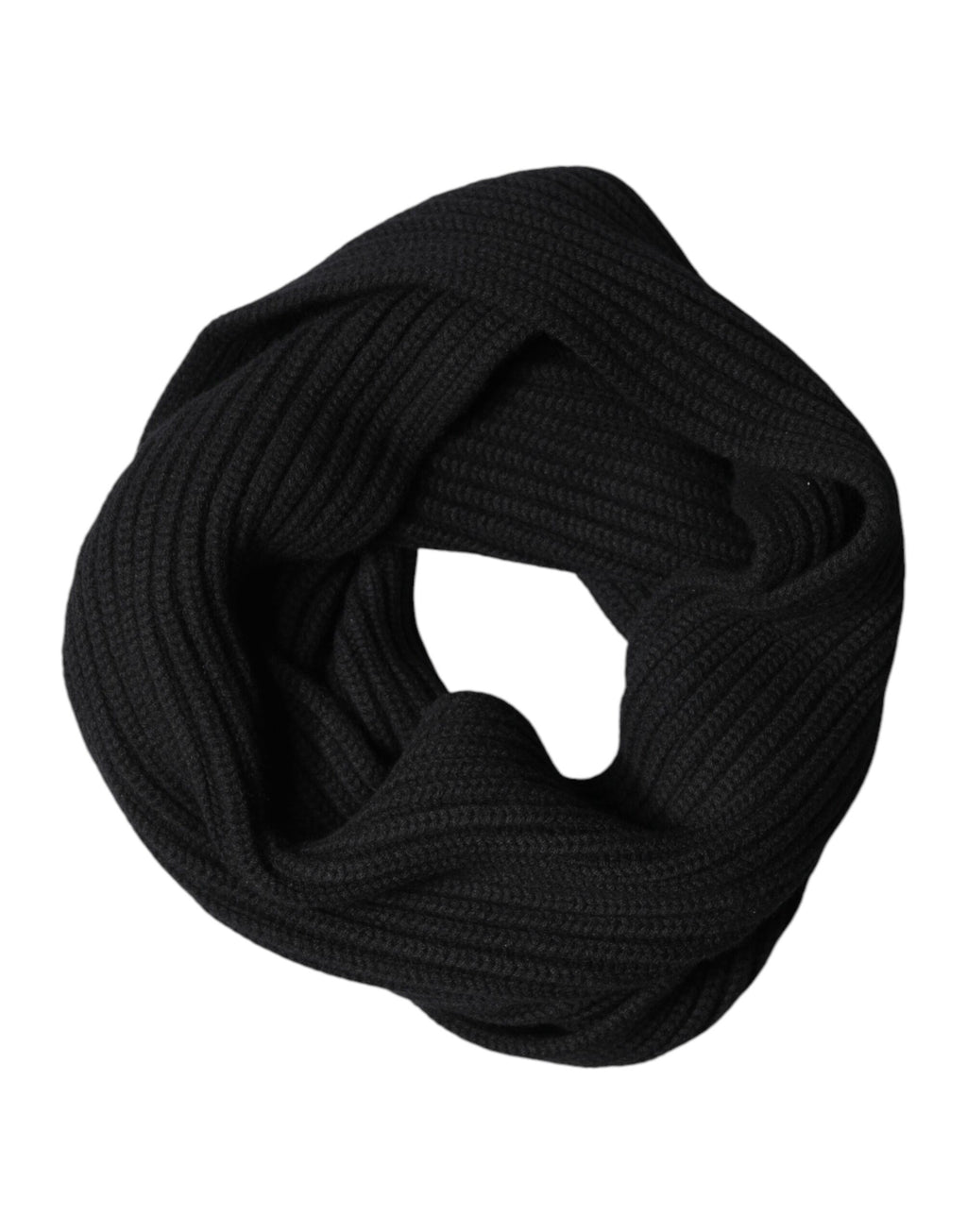 Dolce & Gabbana Sciarpa in cashmere nero lavorato a maglia 202 cm x 26 cm