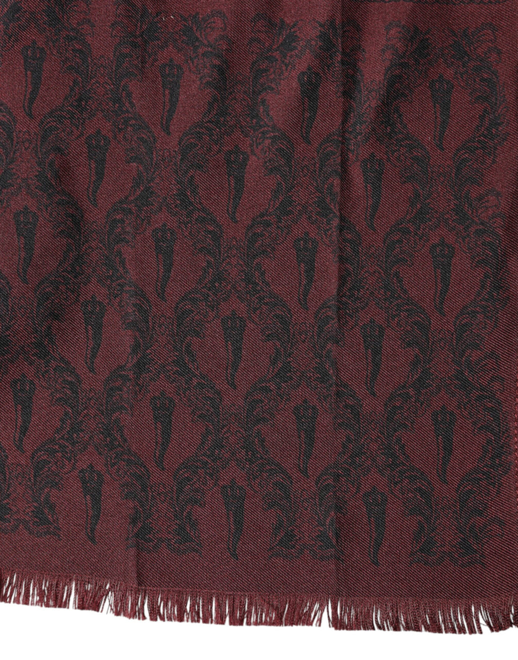 Sciarpa foulard da uomo Dolce & Gabbana in seta fantasia bordeaux 133cm x 22cm